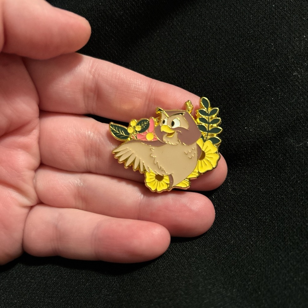 Disney Owl Enamel Pin - Gold and Brown